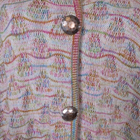 Anthropologie Lia Molly Dolman Sleeve Cardigan Sweater Rainbow Size Small - Picture 7 of 15
